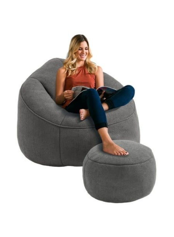 alharmayn beanbag & puff color gray - Image 3